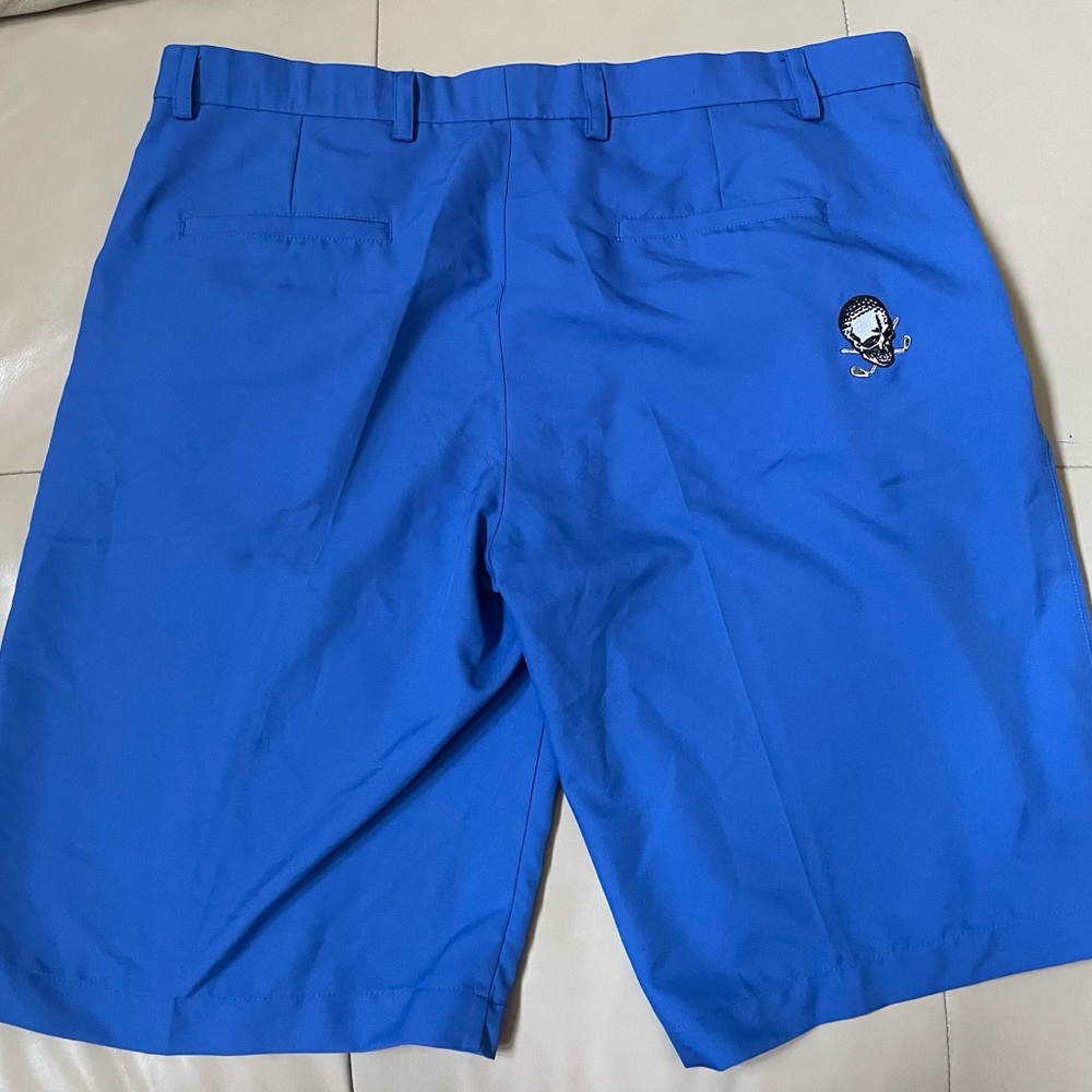Men’s Tattoo Golf Shorts, Blue, Size 38